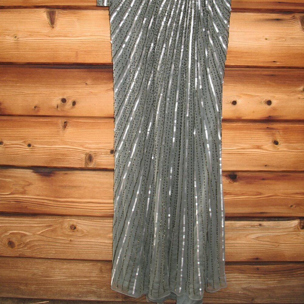 MAC DUGGAL 5641 Embellished Puff Sleeve Side Knot Gown Dress FLAW - Picture 9 of 15